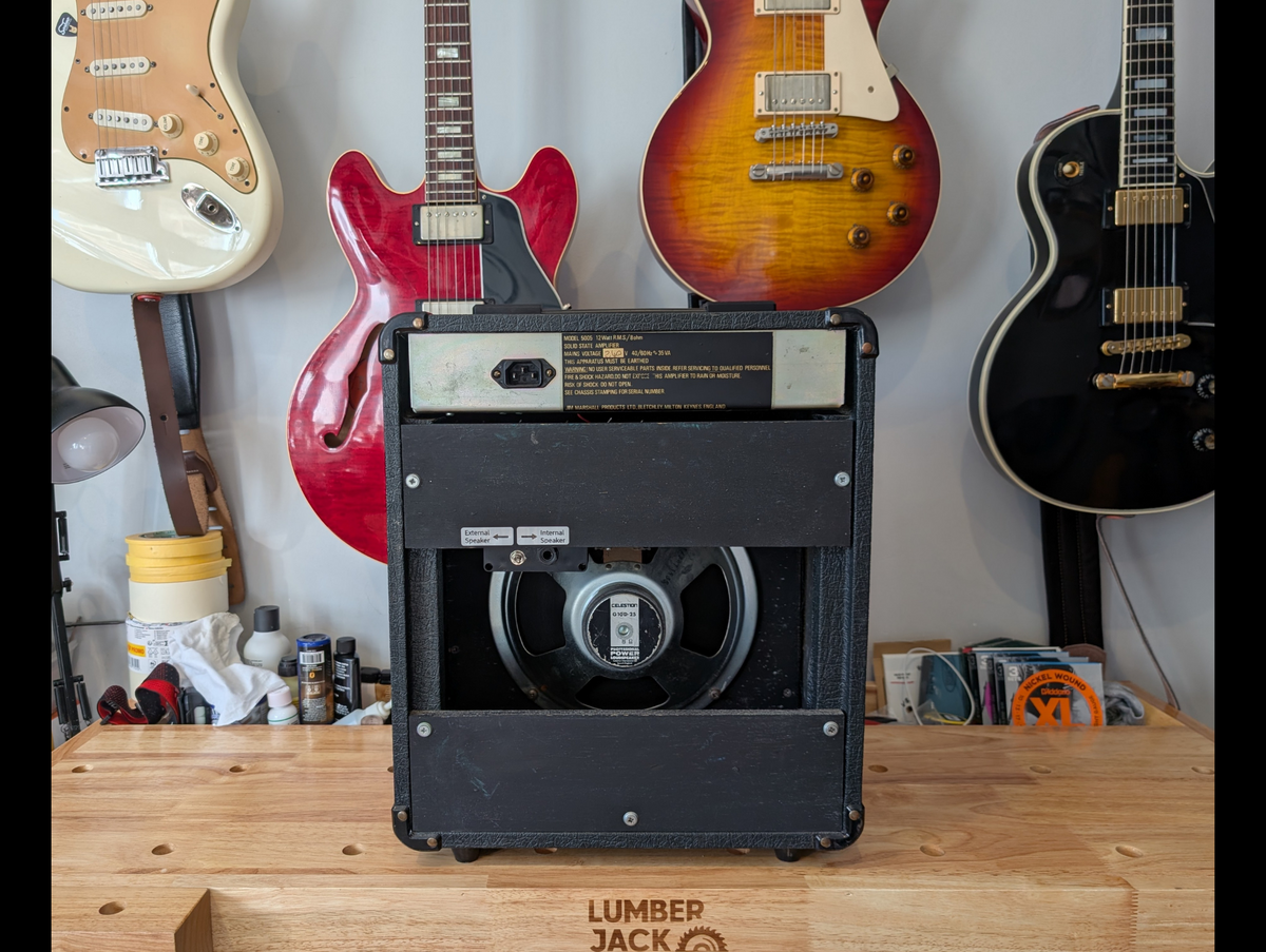Marshall Lead 12 – (Model: 5005 – Year: 1990). Sympathetically modified to allow for an external cab to be connected.