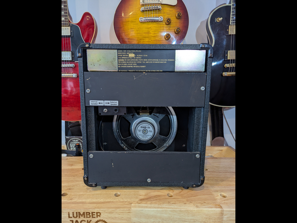 Marshall Reverb 12 – (Model: 5205 – Year: 1986) – Lead 12 with reverb. Sympathetically modified to allow for an external cab to be connected.