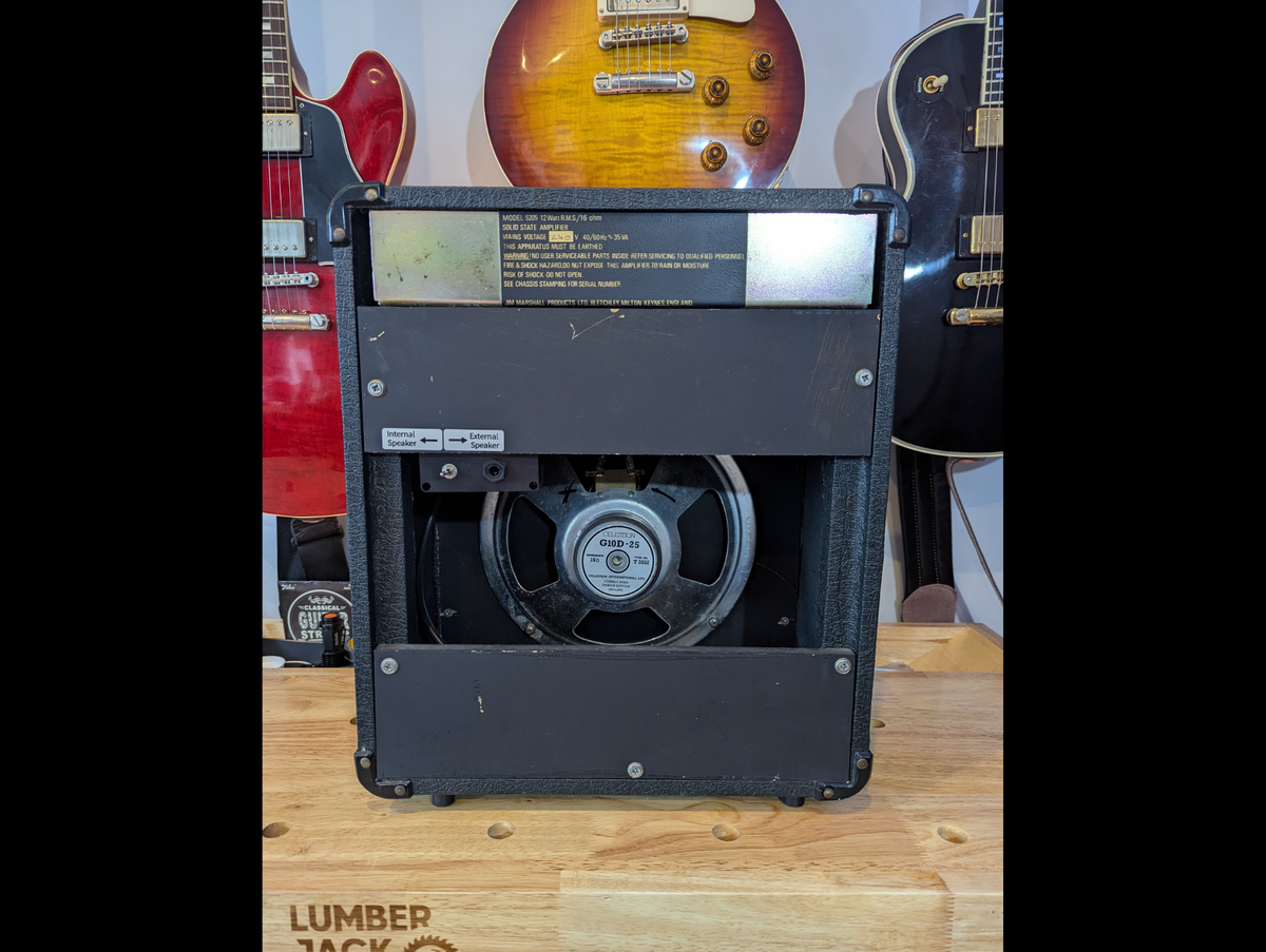 Marshall Reverb 12 – (Model: 5205 – Year: 1986) – Lead 12 with reverb. Sympathetically modified to allow for an external cab to be connected.