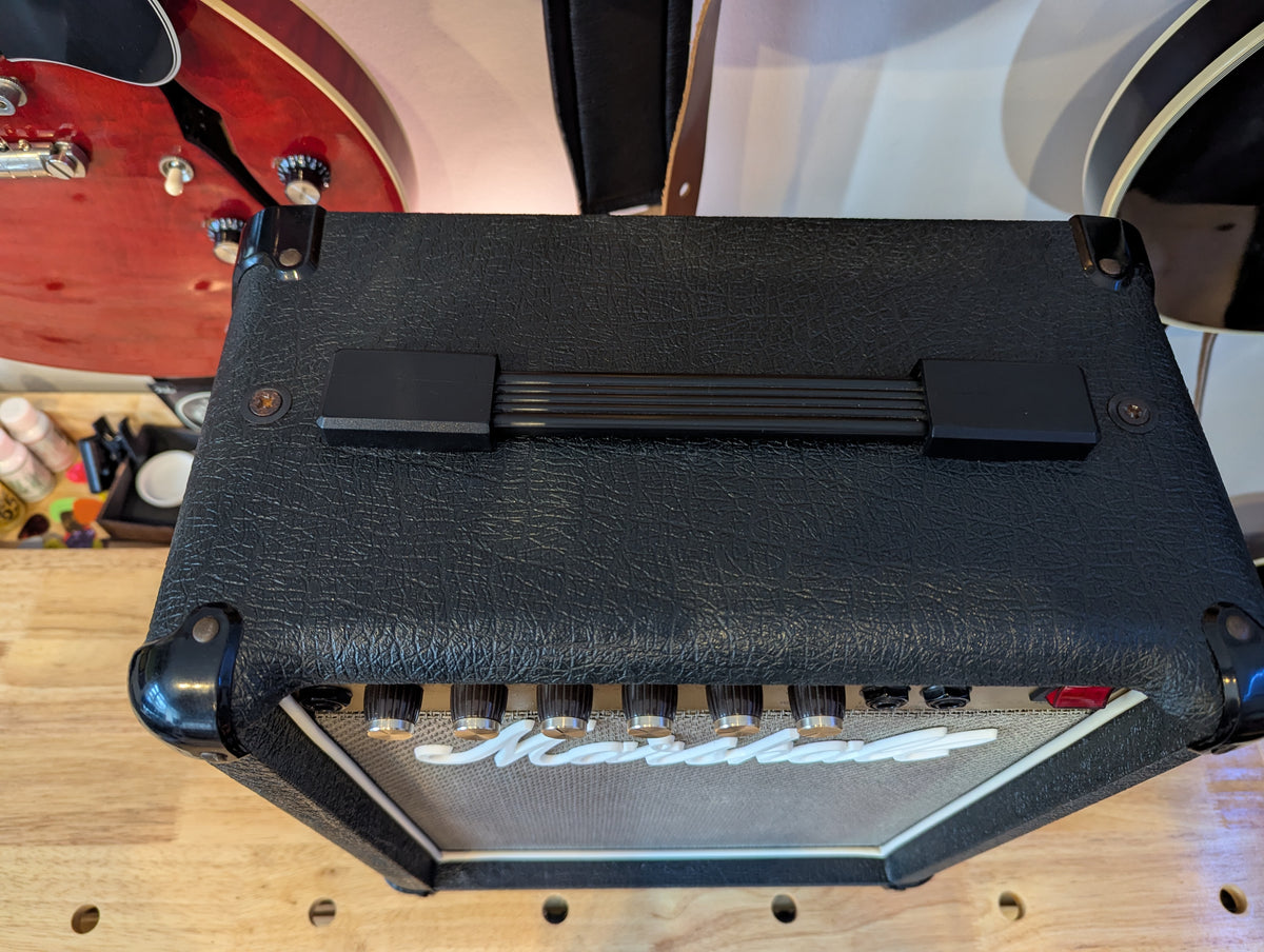 Marshall Reverb 12 – (Model: 5205 – Year: 1986) – Lead 12 with reverb. Sympathetically modified to allow for an external cab to be connected.