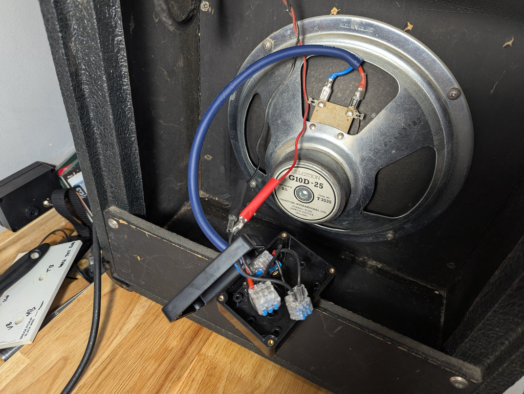 Marshall Lead 12 – (Model: 5005 – Year: 1988). Sympathetically modified to allow for an external cab to be connected