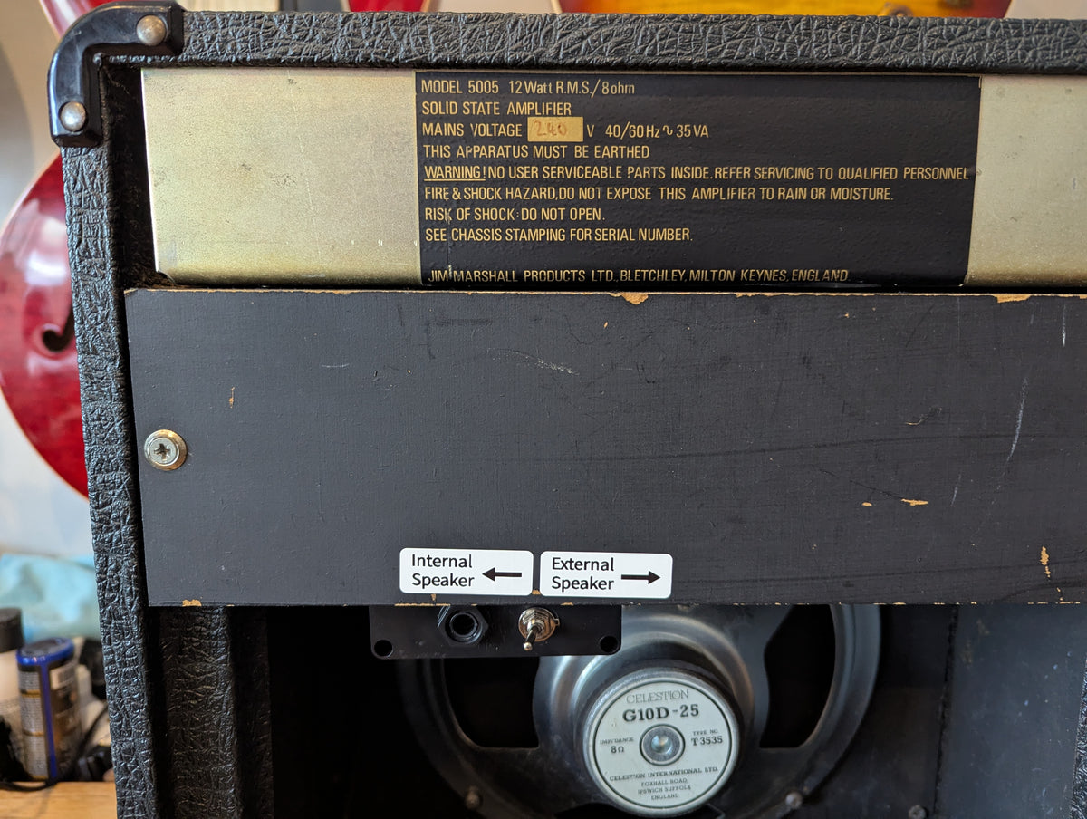 Marshall Lead 12 – (Model: 5005 – Year: 1988). Sympathetically modified to allow for an external cab to be connected