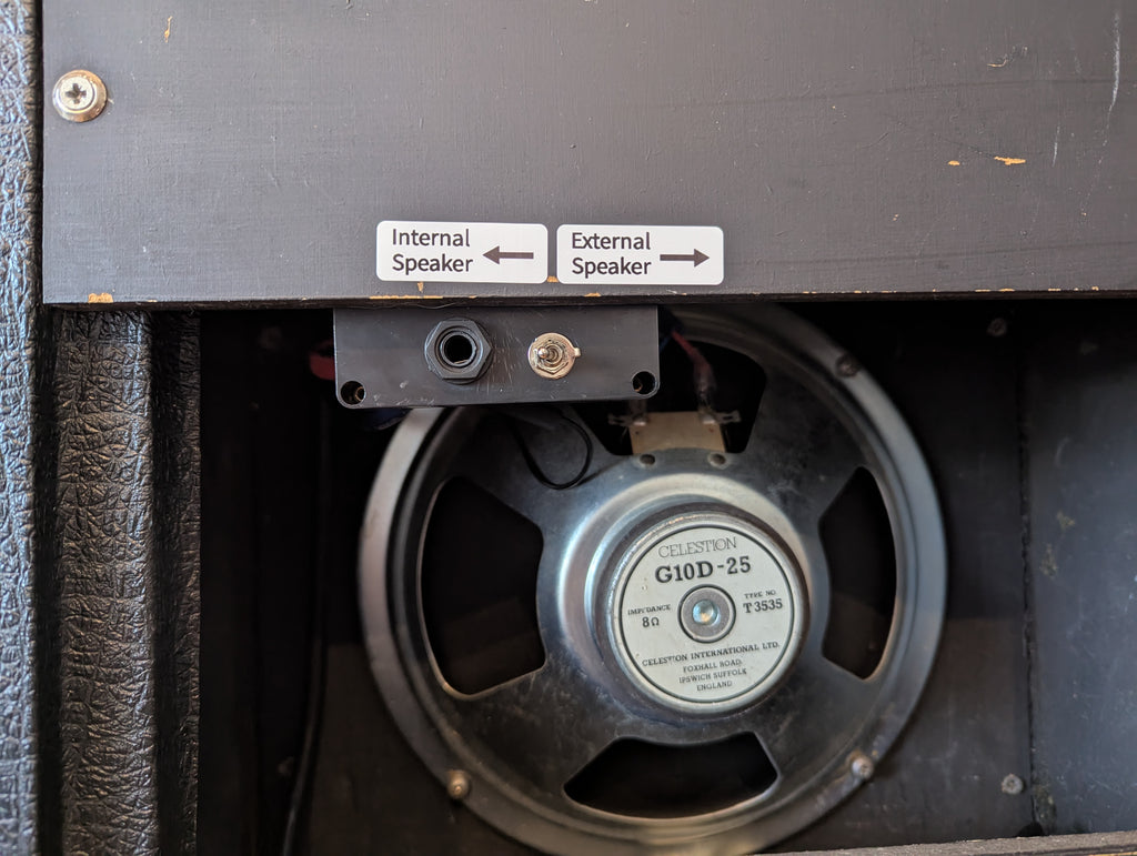 Marshall Lead 12 – (Model: 5005 – Year: 1988). Sympathetically modified to allow for an external cab to be connected