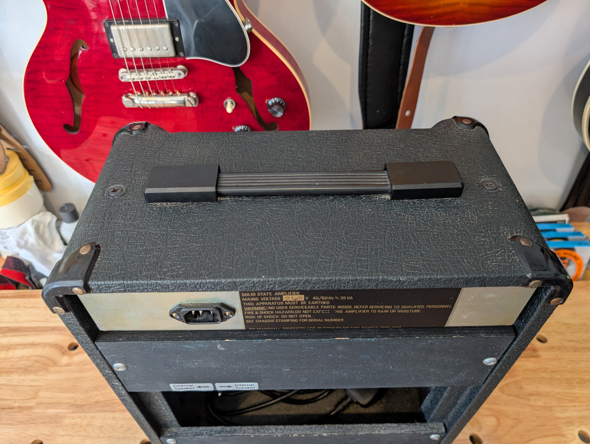 Marshall Lead 12 – (Model: 5005 – Year: 1990). Sympathetically modified to allow for an external cab to be connected.