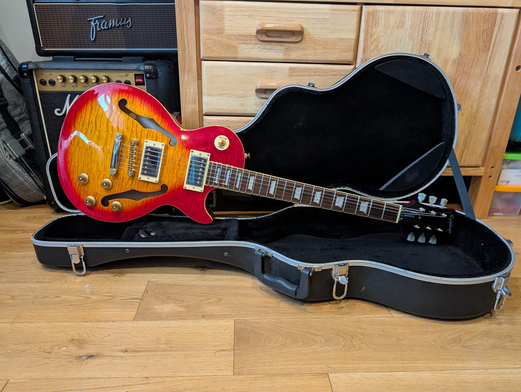 Epiphone Les Paul ES Hollow Body in Cherry Sunburst 2001 Made in Unsung Factory Korea.