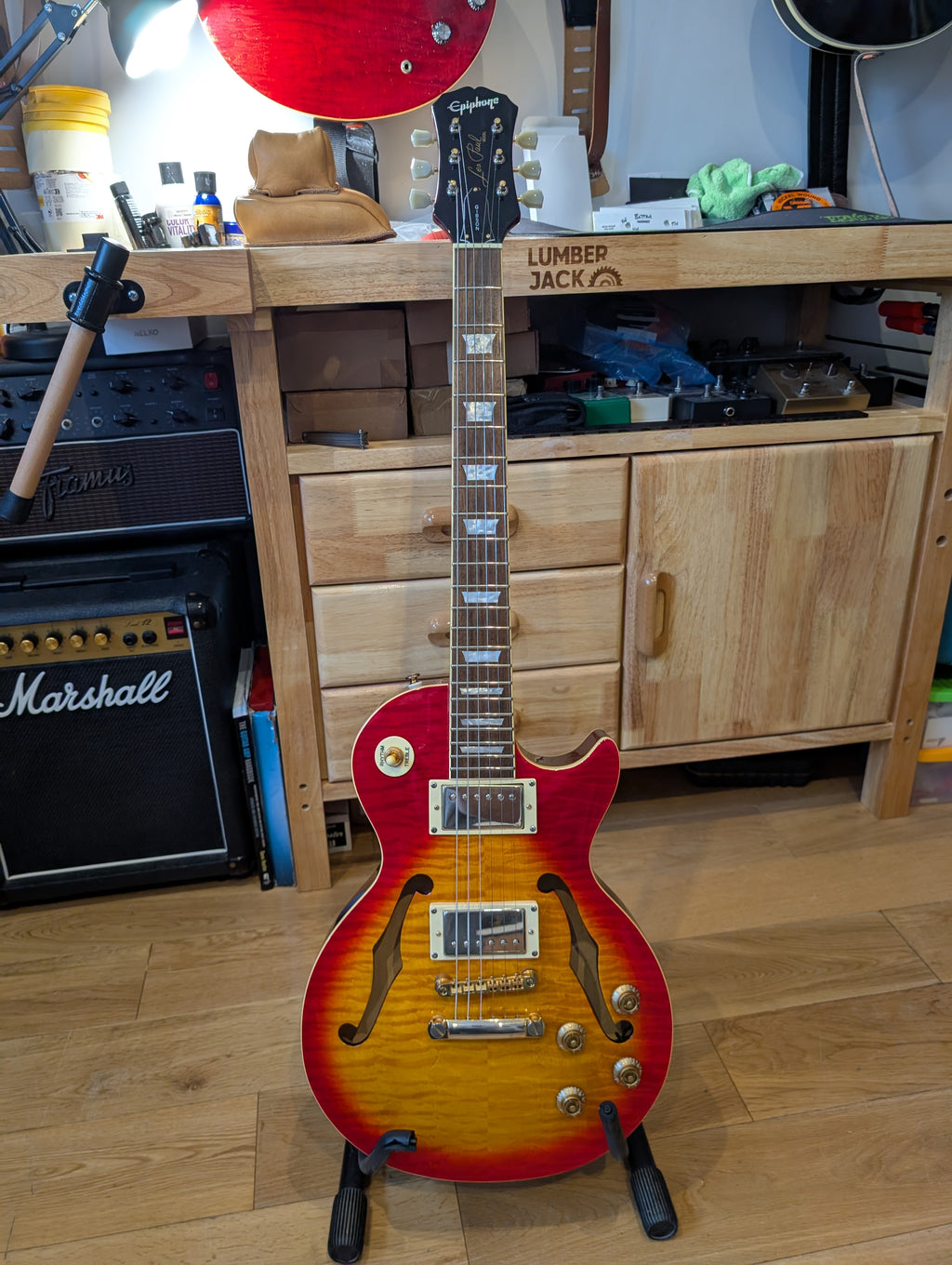 Epiphone Les Paul ES Hollow Body in Cherry Sunburst 2001 Made in Unsung Factory Korea.