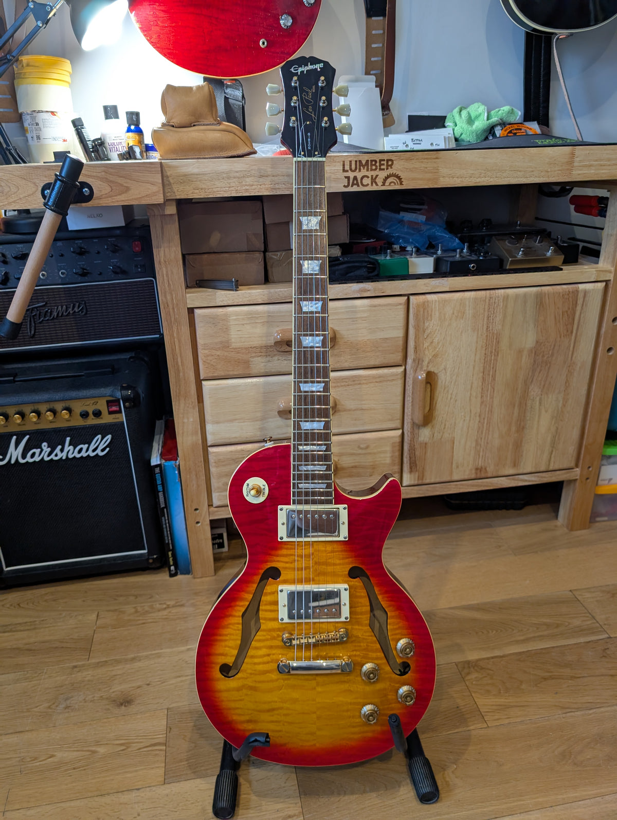 Epiphone Les Paul ES Hollow Body in Cherry Sunburst 2001 Made in Unsung Factory Korea.