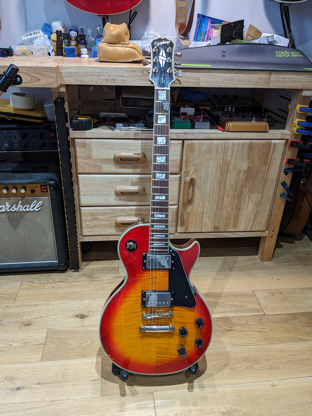 Epiphone Les Paul Custom Cherry SBurst 2001 (Unsung, Korea) Upgraded 50’s Wiring