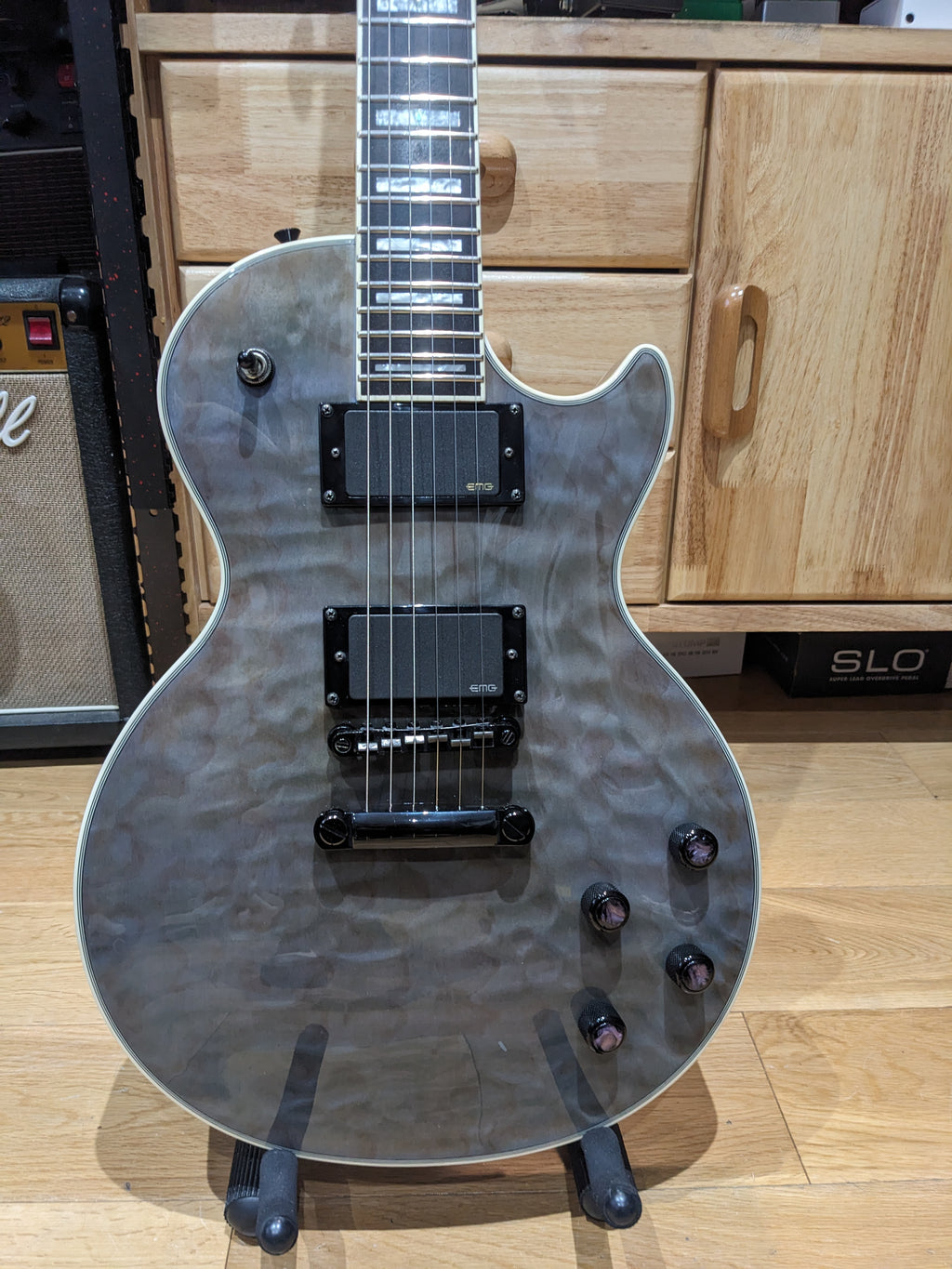 Epiphone Prophecy Les Paul Custom EX Outfit (2012) Ebony FB + Active EMG Pickups