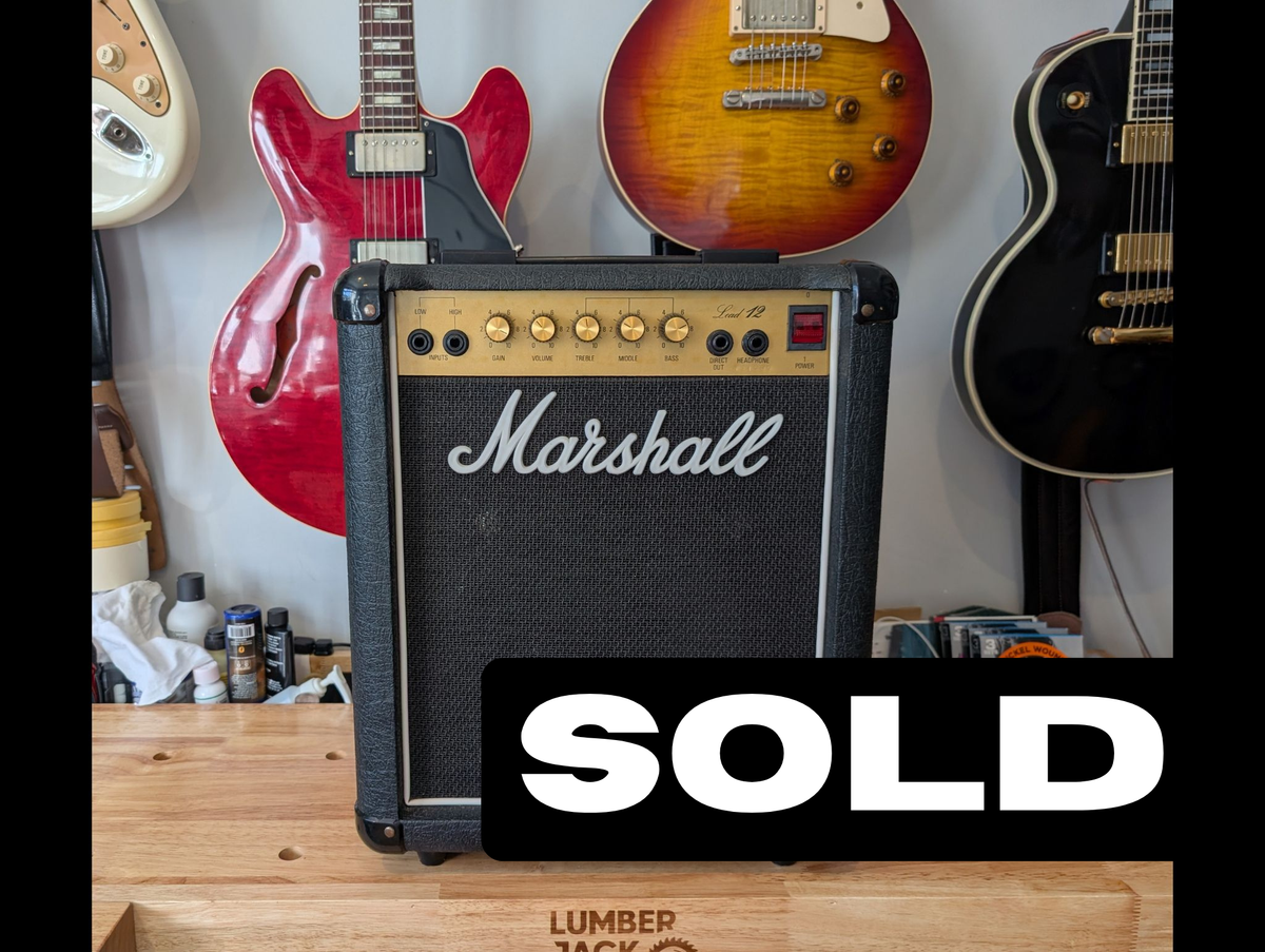 Marshall Lead 12 – (Model: 5005 – Year: 1990). Sympathetically modified to allow for an external cab to be connected.