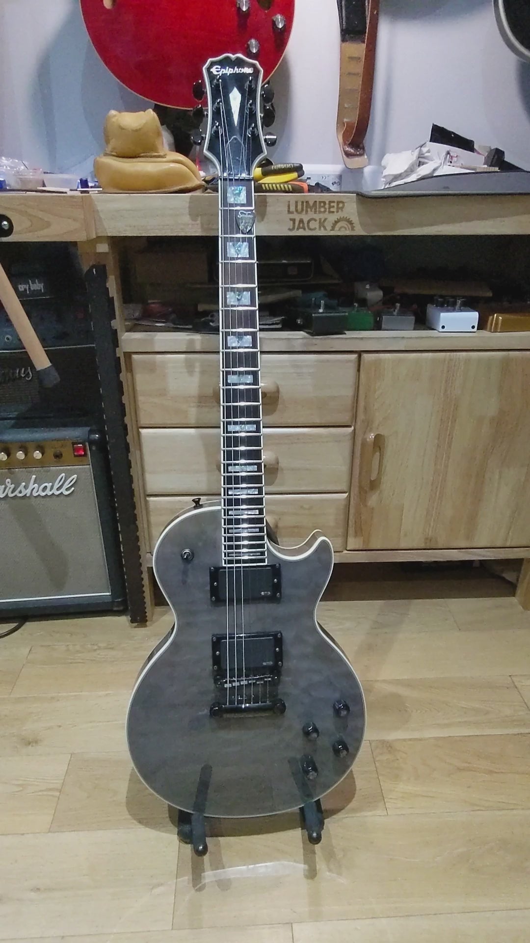 Epiphone Prophecy Les Paul Custom EX Outfit (2012) Ebony FB + Active EMG Pickups